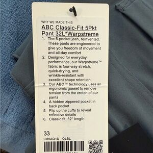 lululemon athletica ABC Classic-Fit 5-Pocket Pant - Blue
